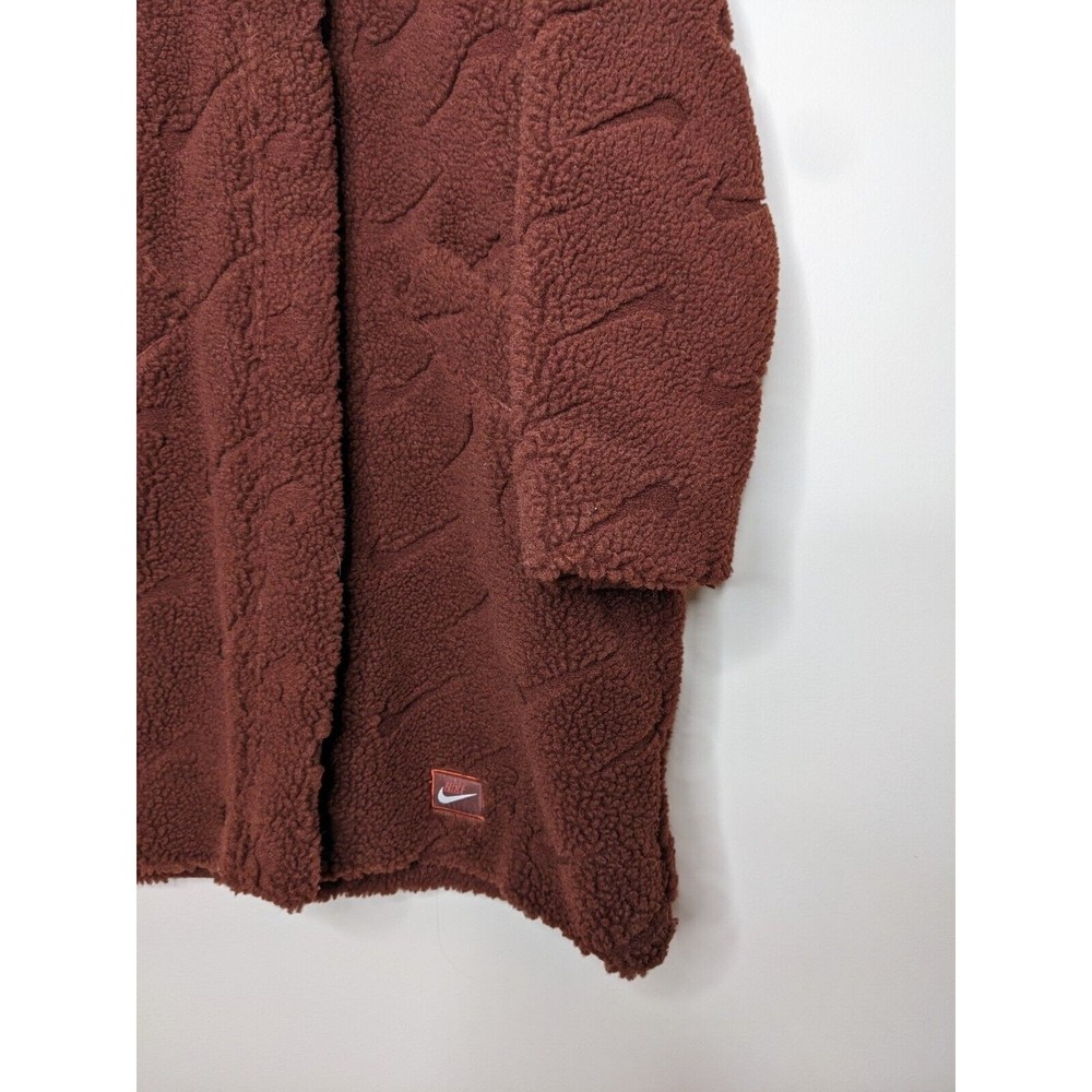 Nike Sporstswear Icon Clash Womens XL Long Sherpa Coat Jacket Loose Fit $200 NWT - Picture 2 of 7
